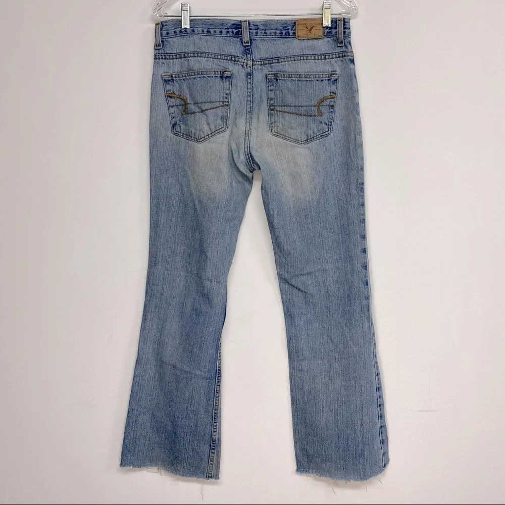 American Eagle Favorite Light Wash Raw Hem Jeans